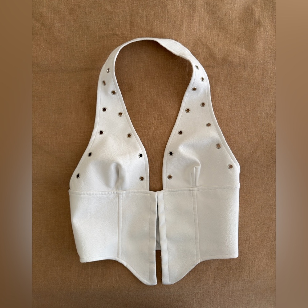 Princess Polly white halter corset top